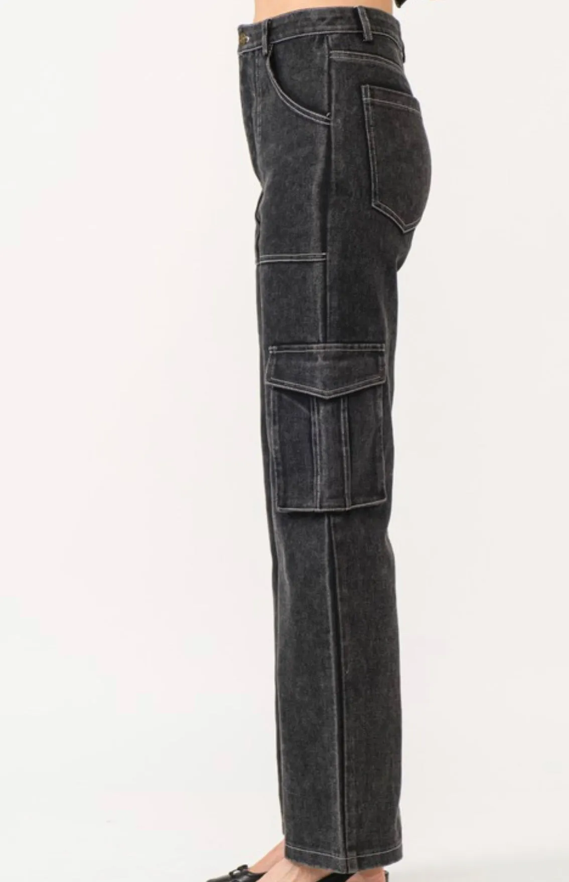 Tayla Black Cargo Pants for Women
