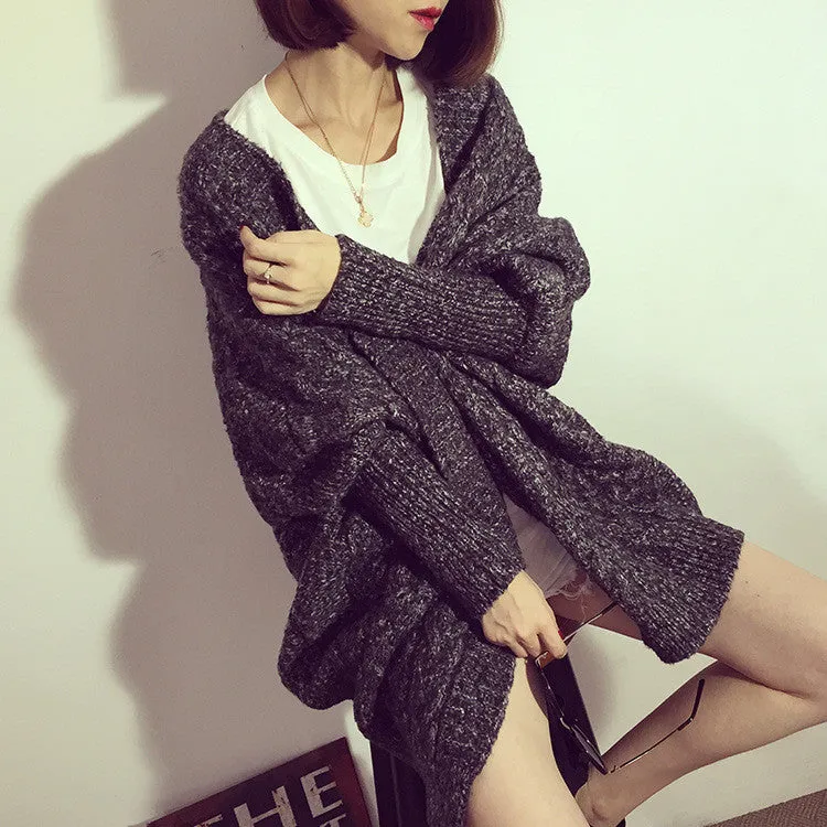 The new autumn/winter bat sleeve long sleeve twist cardigan sweater coat