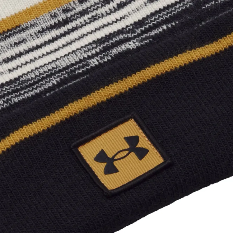 Under Armour Halftime Pom Golf Beanie - Summit White/Golden Yellow/Black