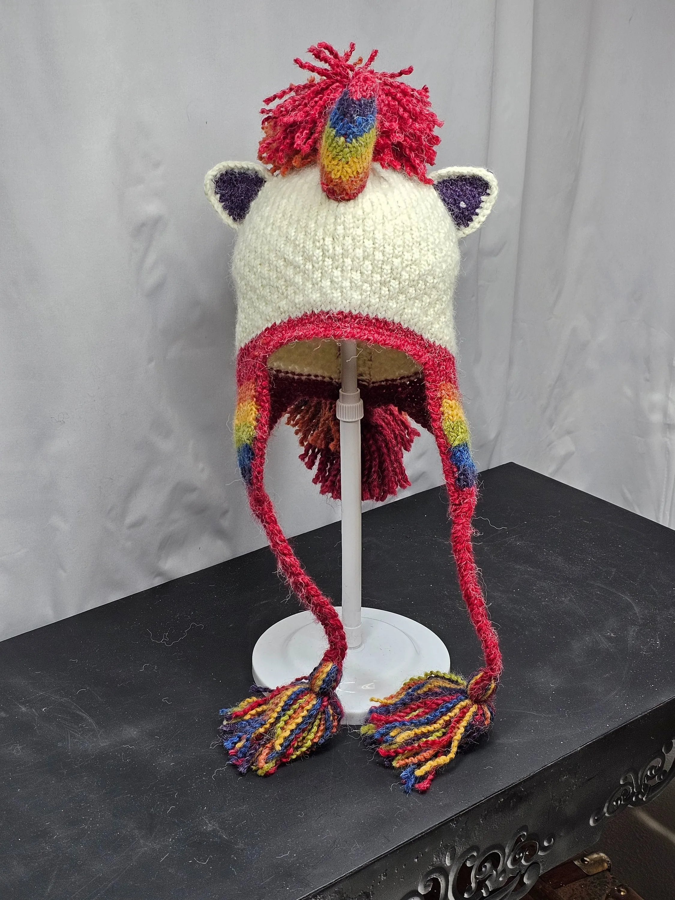 Unicorn hat knit winter novelty crazy ski snowboard hat adult unisex unique gift