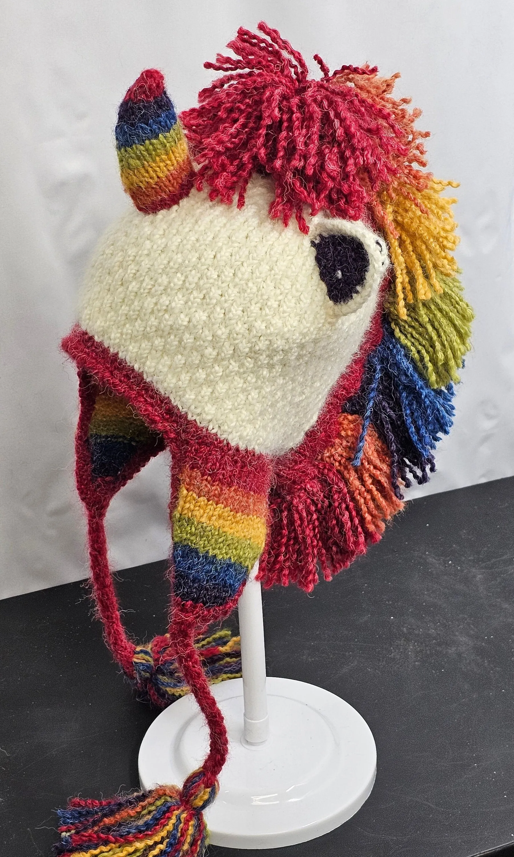 Unicorn hat knit winter novelty crazy ski snowboard hat adult unisex unique gift