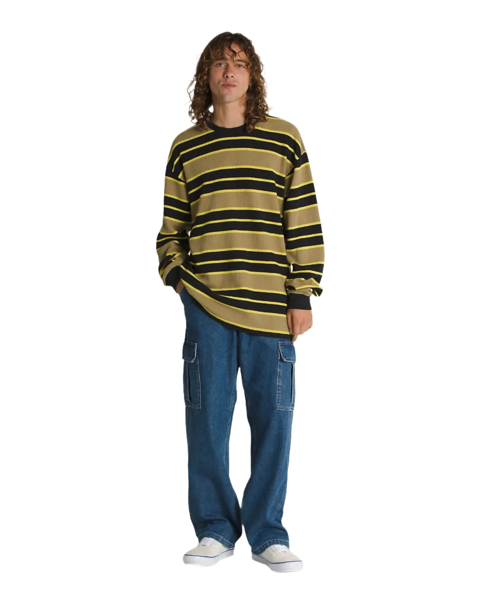 VANS Patton Stripe Long Sleeve Shirt Gothic Olive/Black