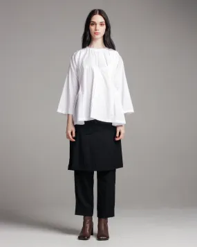 White Double Neckline Blouse